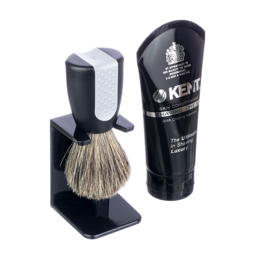 Shaving set - brush with stand and shaving cream in a tube 30260