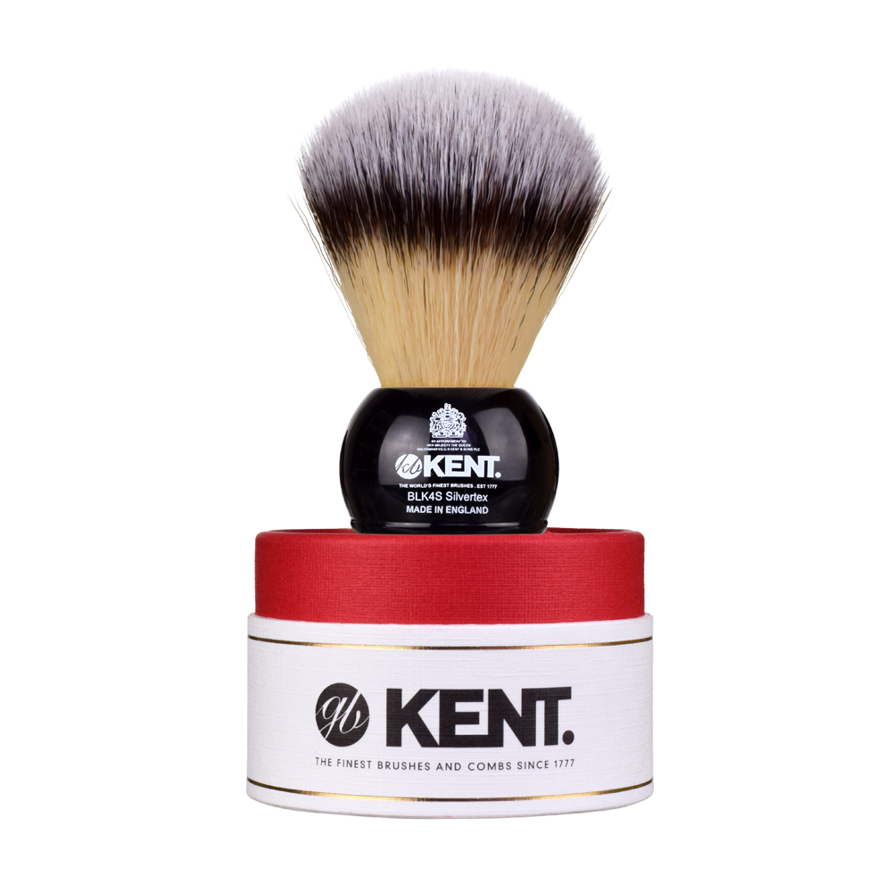 KENT Четка за бръснене Small Synthetic, BLK4S, малък размер, черна дръжка 34458