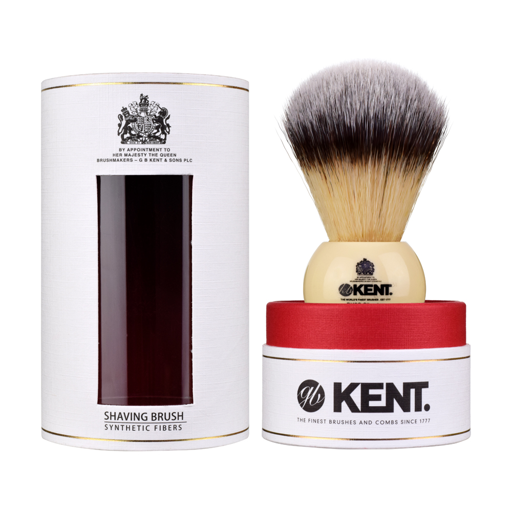KENT Shaving brush Medium Synthetic, BK8S, medium size, ivory handle 34434